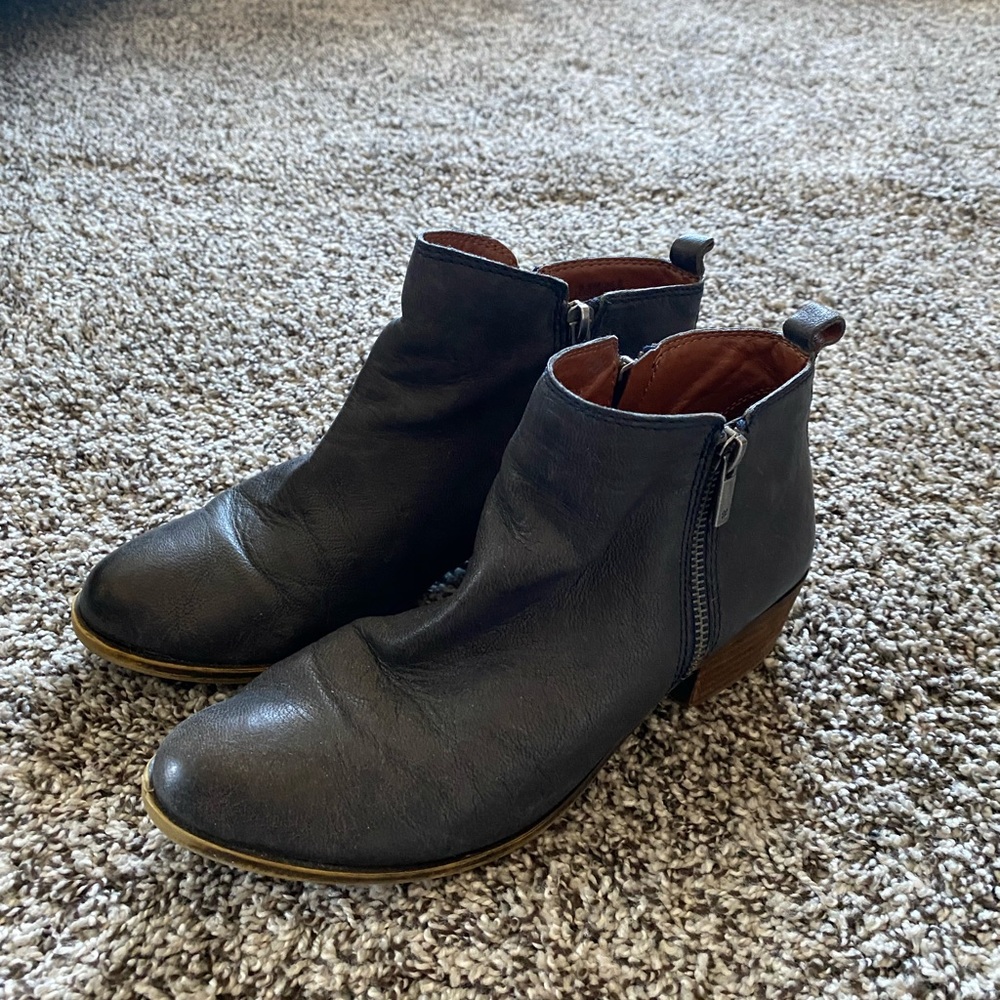Lucky Brand leather navy booties